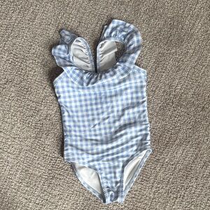 Blue and White Gingham Swimsuit